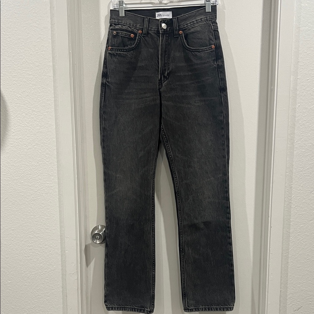Zara Charcoal Straight Leg Jeans